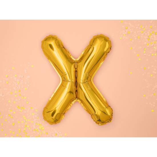 Globo foil letra X dorado (35 cm)