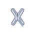 Globo foil letra X plateado con purpurina