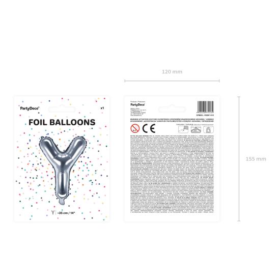 Globo foil letra Y plateado (35 cm)