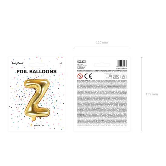 Globo foil letra Z dorado (35 cm)