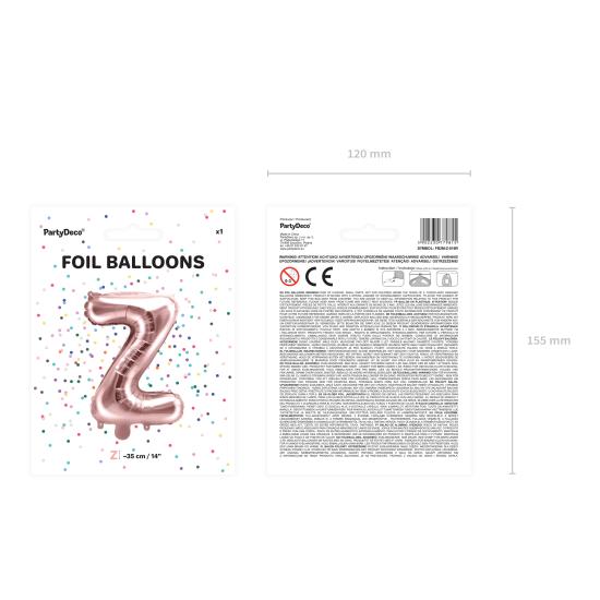 Globo foil letra Z oro rosa (35 cm)