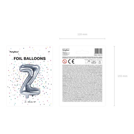 Globo foil letra Z plateado (35 cm)