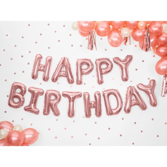 Globos Happy Birthday tonos rosas surtidos (340 cm) - Celebration Party