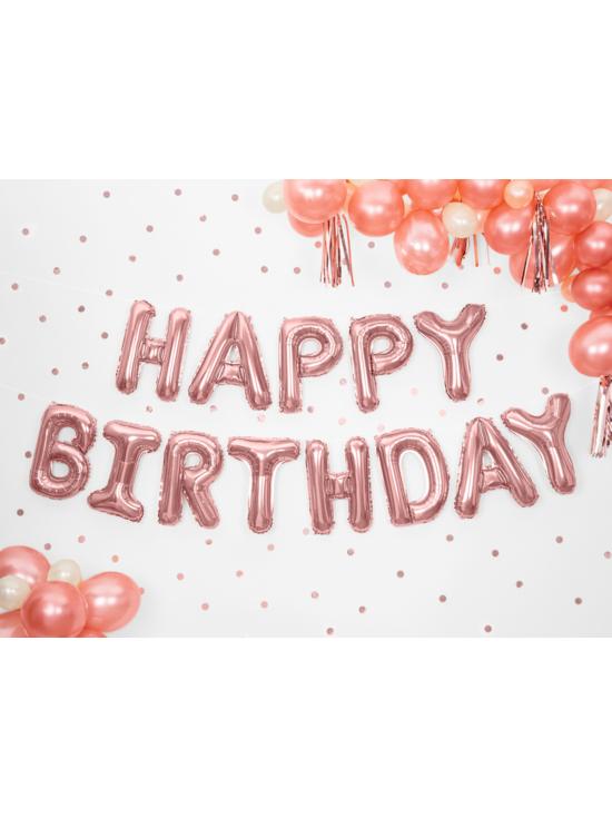 Globos Happy Birthday tonos rosas surtidos (340 cm) - Celebration Party