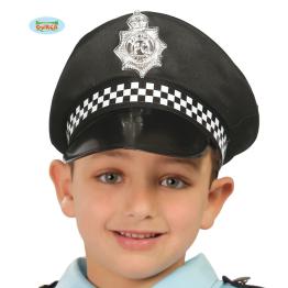 Gorro de policía negro infantil