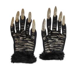 Guantes de tigre con uñas y purpurina para mujer