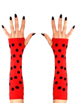 Guantes largos de mariquita para mujer