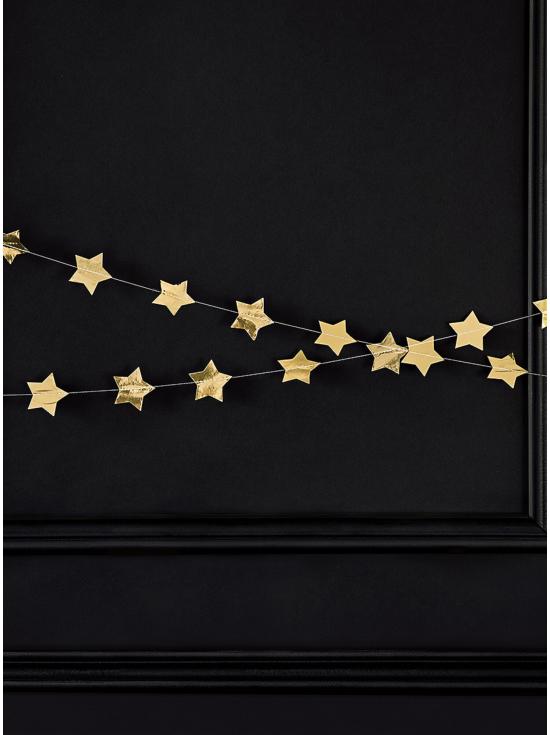 Guirnalda con estrellas doradas (3,6 m)