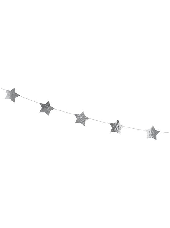 Guirnalda con estrellas plateadas (3,6 m)