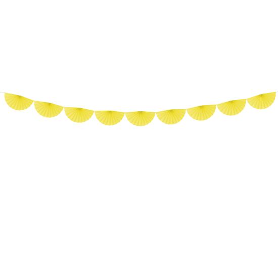 Guirnalda de abanicos de papel decorativos amarillo