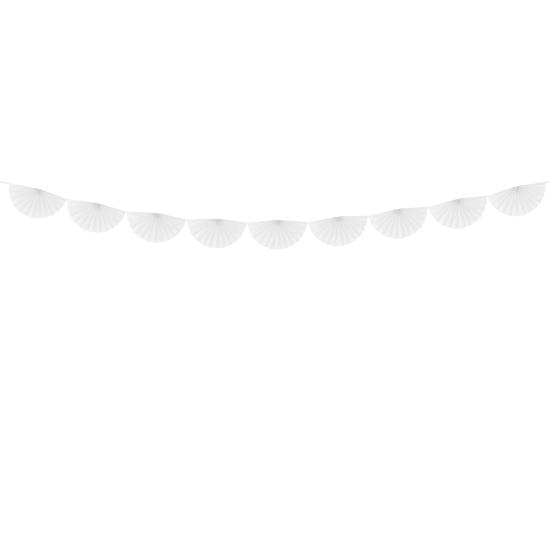 Guirnalda de abanicos de papel decorativos blanco