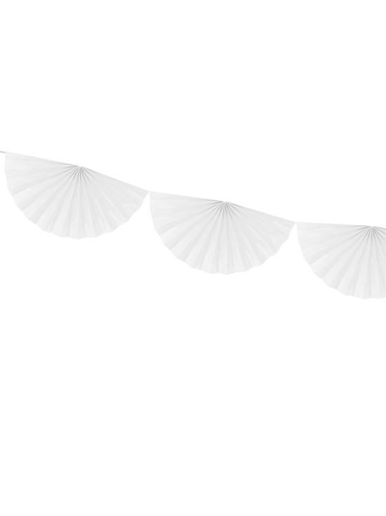 Guirnalda de abanicos de papel decorativos blanco