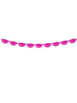 Guirnalda de abanicos de papel decorativos fucsia