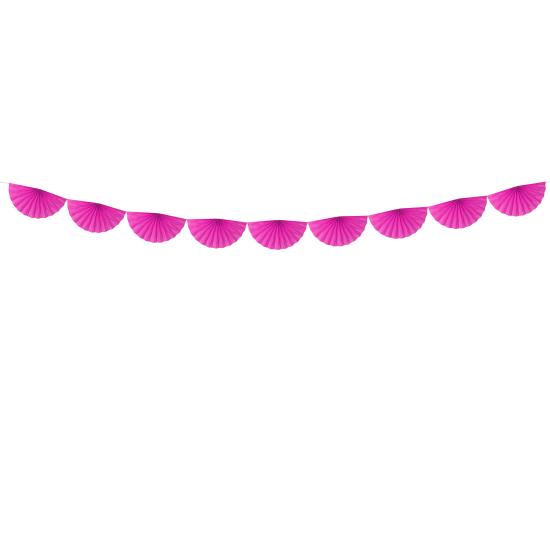 Guirnalda de abanicos de papel decorativos fucsia