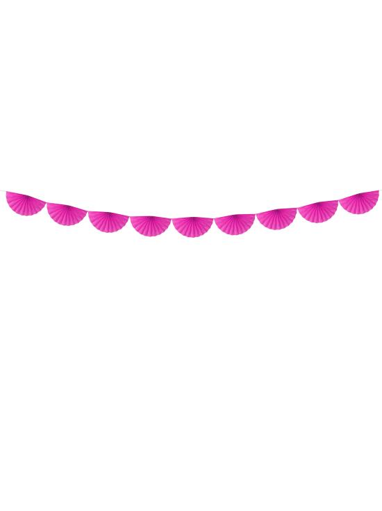 Guirnalda de abanicos de papel decorativos fucsia