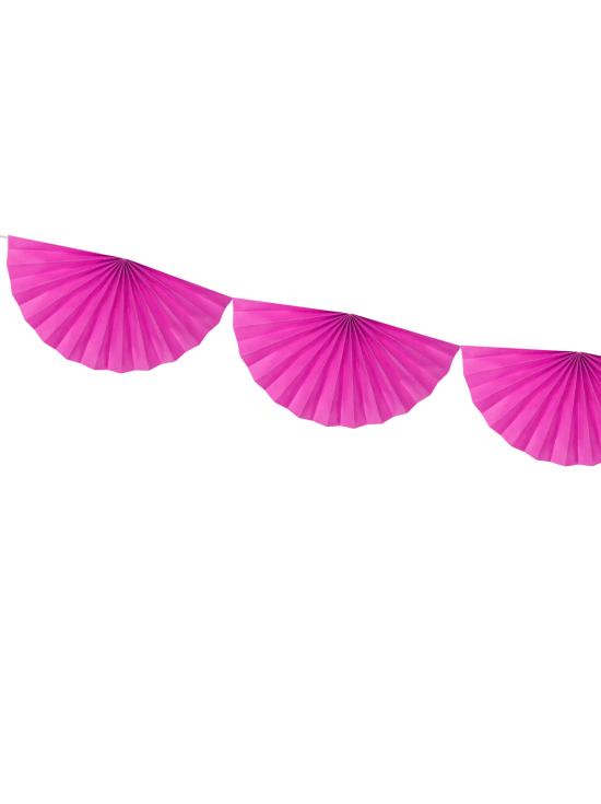 Guirnalda de abanicos de papel decorativos fucsia