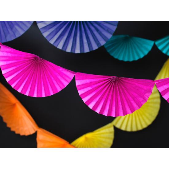 Guirnalda de abanicos de papel decorativos fucsia