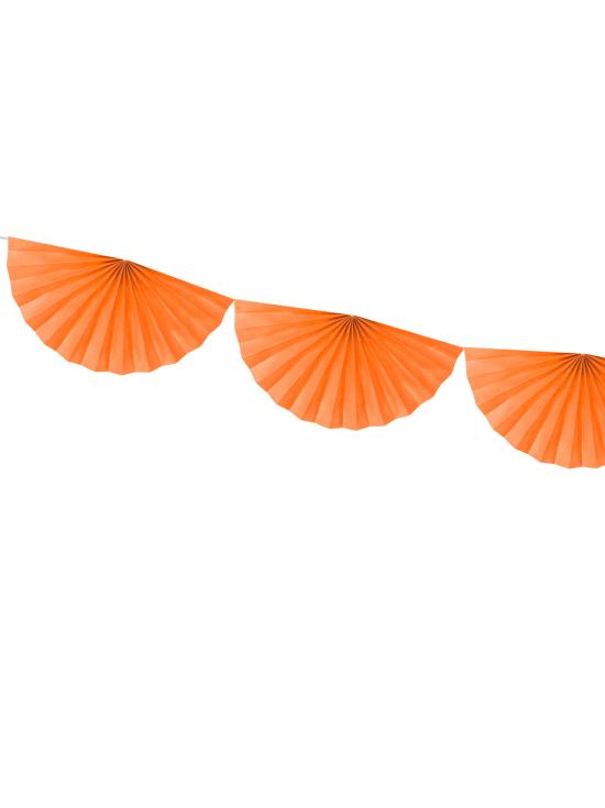 Guirnalda de abanicos de papel decorativos naranja