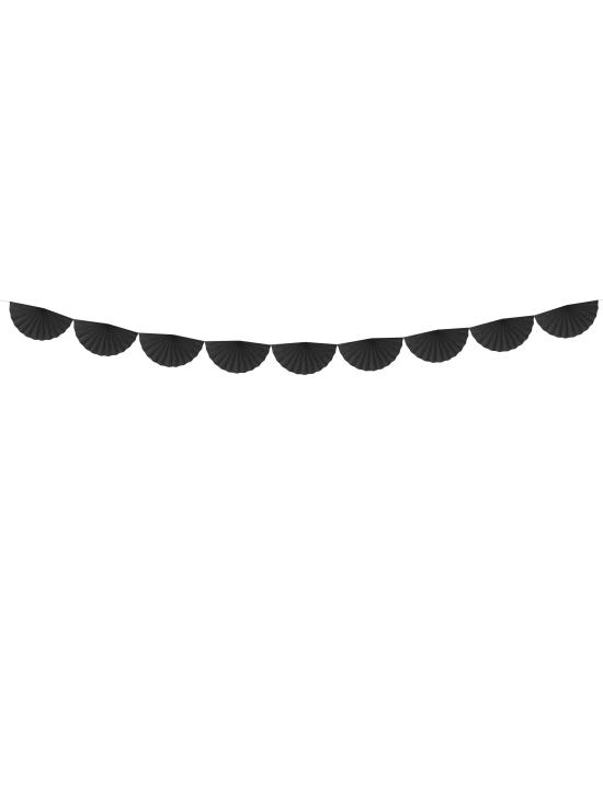 Guirnalda de abanicos de papel decorativos negro