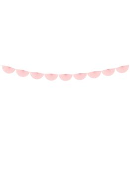 Guirnalda de abanicos de papel decorativos rosa pálido de papel