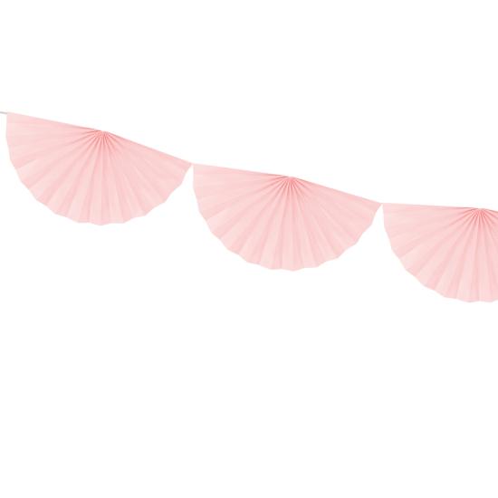 Guirnalda de abanicos de papel decorativos rosa pálido de papel
