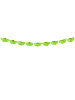 Guirnalda de abanicos de papel decorativos verde claro