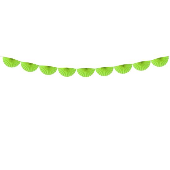 Guirnalda de abanicos de papel decorativos verde claro