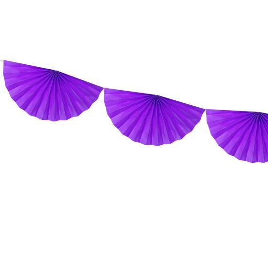 Guirnalda de abanicos de papel decorativos violeta