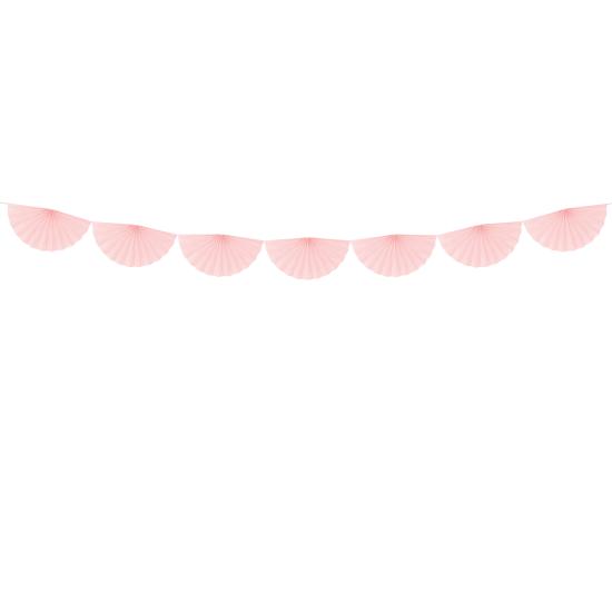 Guirnalda de abanicos grandes de papel decorativos rosa pálido