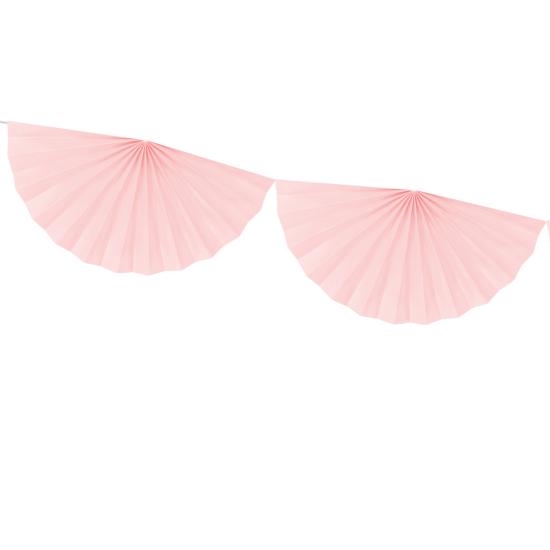 Guirnalda de abanicos grandes de papel decorativos rosa pálido