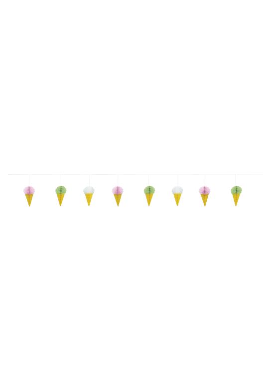 Guirnalda de helados de panel de abeja