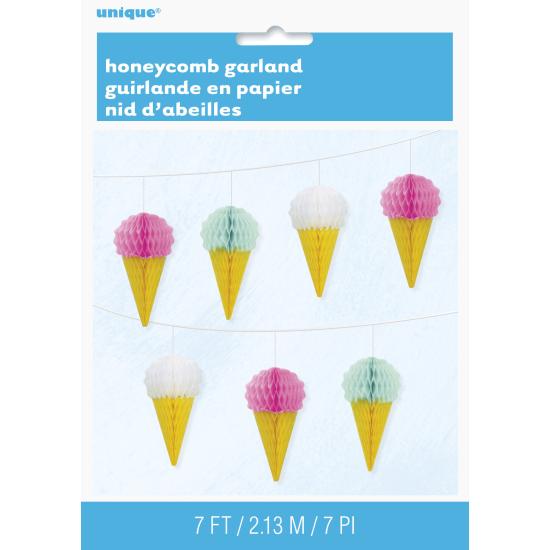 Guirnalda de helados de panel de abeja