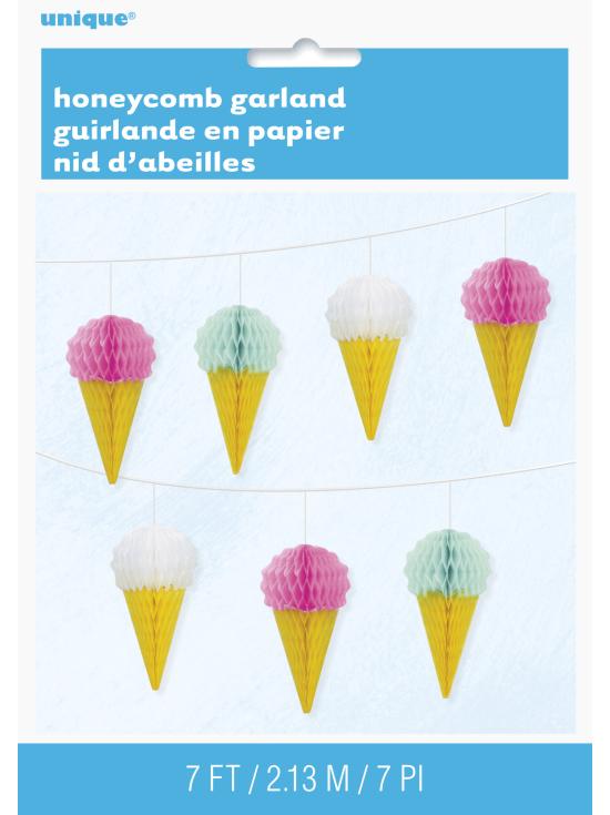 Guirnalda de helados de panel de abeja