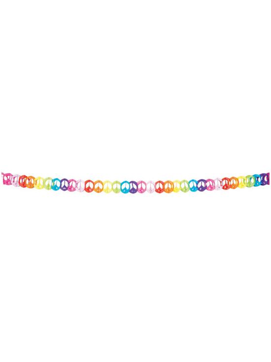 Guirnalda multicolor con el símbolo de la paz