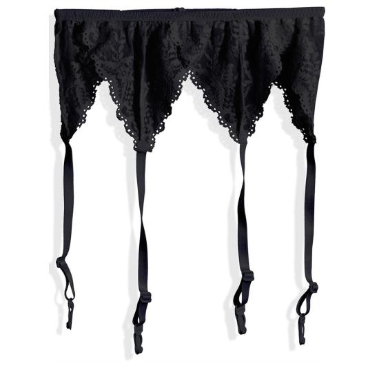Liguero negro de encaje para mujer
