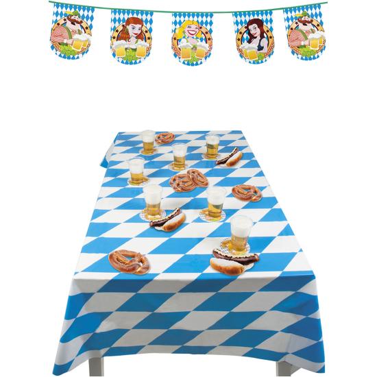 Mantel para Oktoberfest azul y blanco