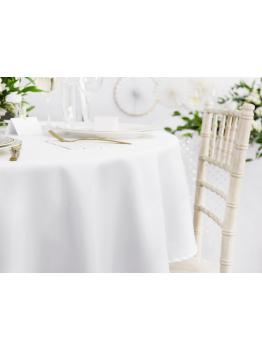 Mantel redondo blanco de tela de 230 cm