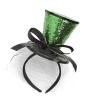 Minisombrero de Copa Verde con Velo
