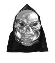 Máscara de calavera metalizada con capucha