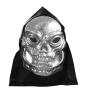 Máscara de calavera metalizada con capucha