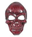 Máscara de calavera roja metalizada para adulto