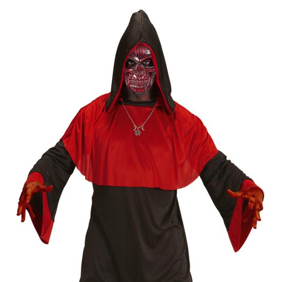 Máscara de calavera roja metalizada para adulto Máscara de calavera roja metalizada para adulto