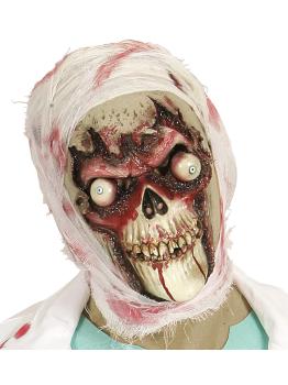 Máscara de calavera zombie de ojos saltones para adulto