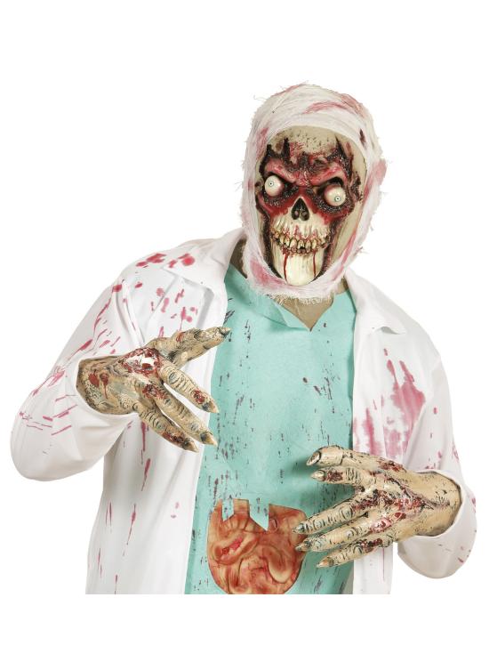Máscara de calavera zombie de ojos saltones para adulto