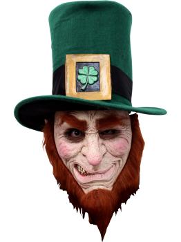 Máscara de leprechaun irlandés de látex para adulto