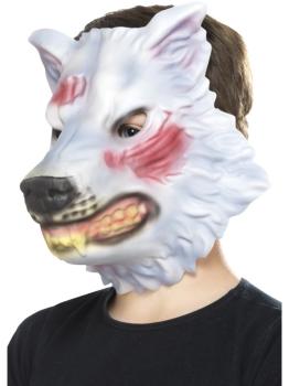 Máscara de lobo gris ensangrentado infantil
