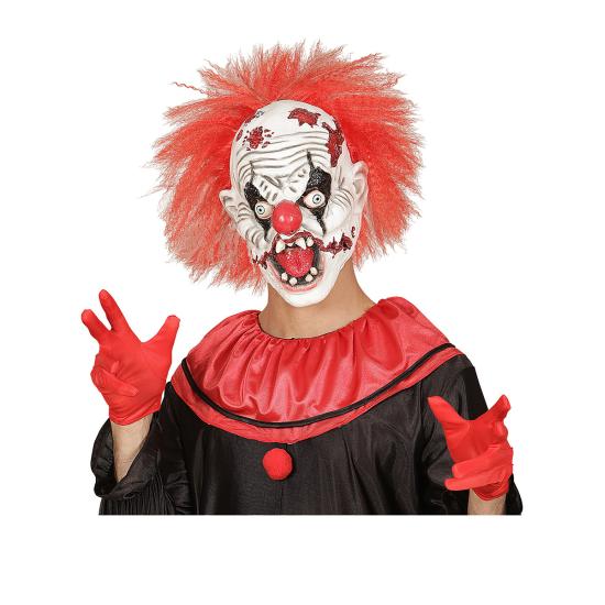 Máscara de payaso loco zombie con pelo