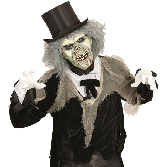 Máscara de zombie descompuesto con peluca para adulto ^