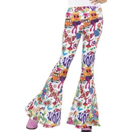 Pantalones acampanado sesentero colorido para mujer