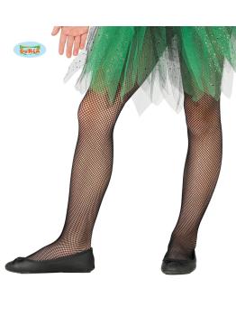 Pantys de rejilla negras infantiles